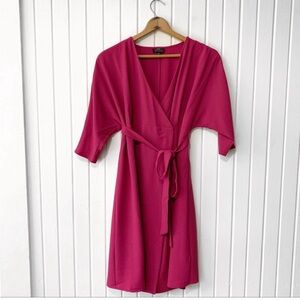 Topshop Pink Faux Wrap Kimono Dress